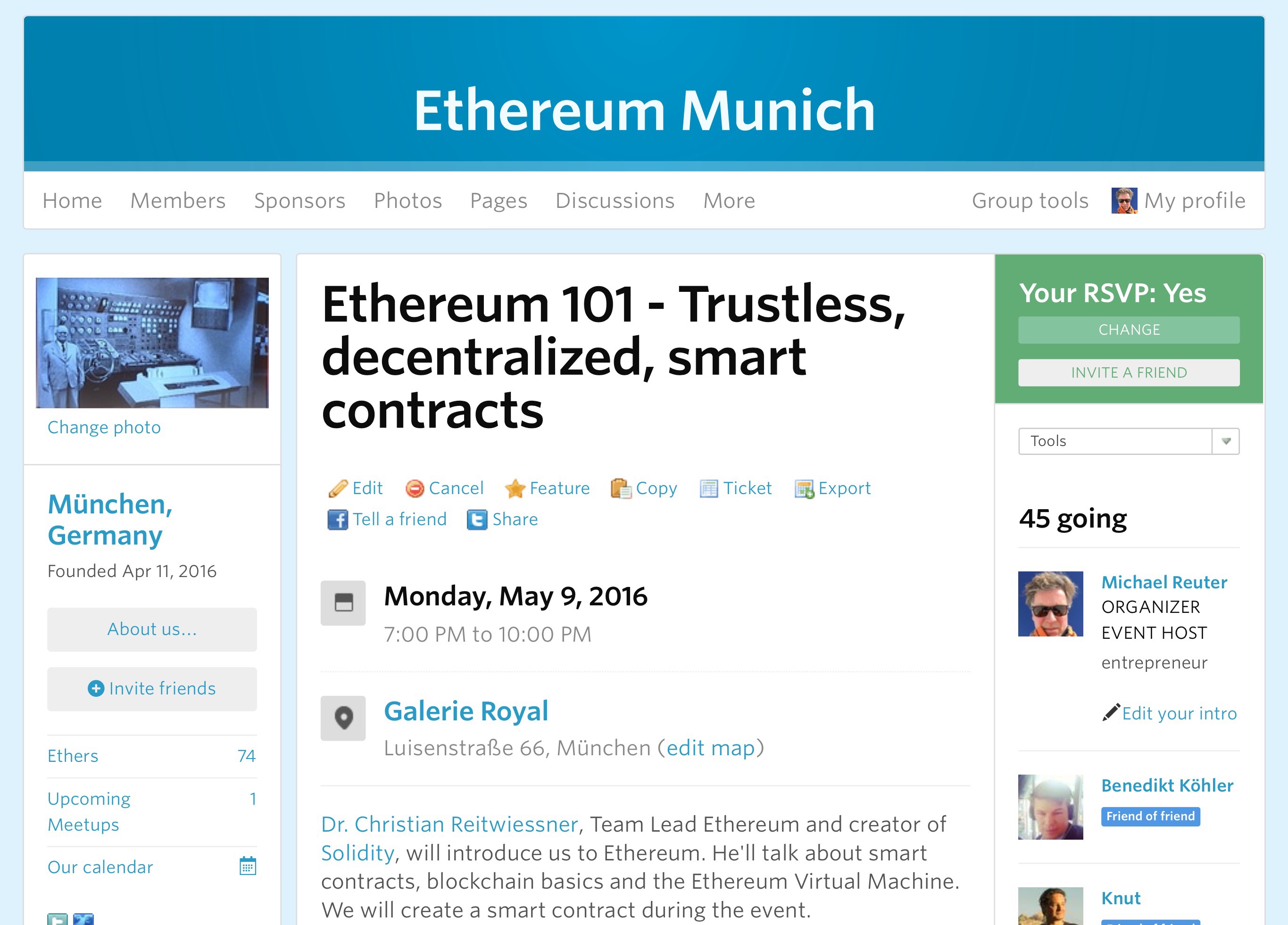 Let's discuss all things Ethereum at our Ethereum Munich ...